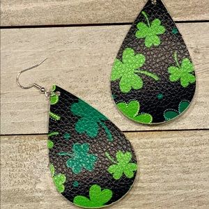 Faux Printed Leather Earrings